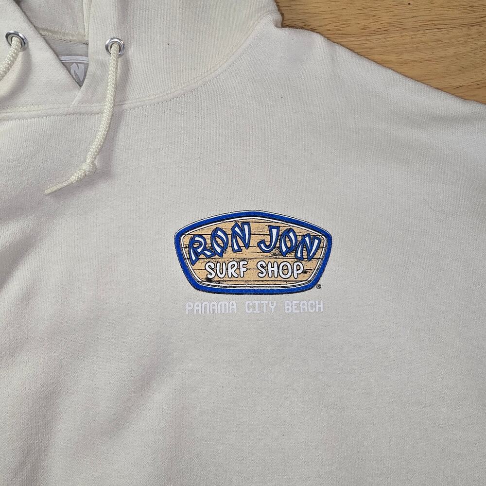 Ron Jon Surf Shop Panama City Beige Coastal Hoodie Size Medium - Picture 8 of 9